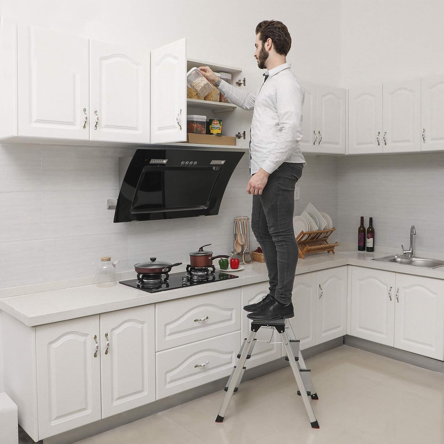 SONGMICS aluminum ladder GLT23K