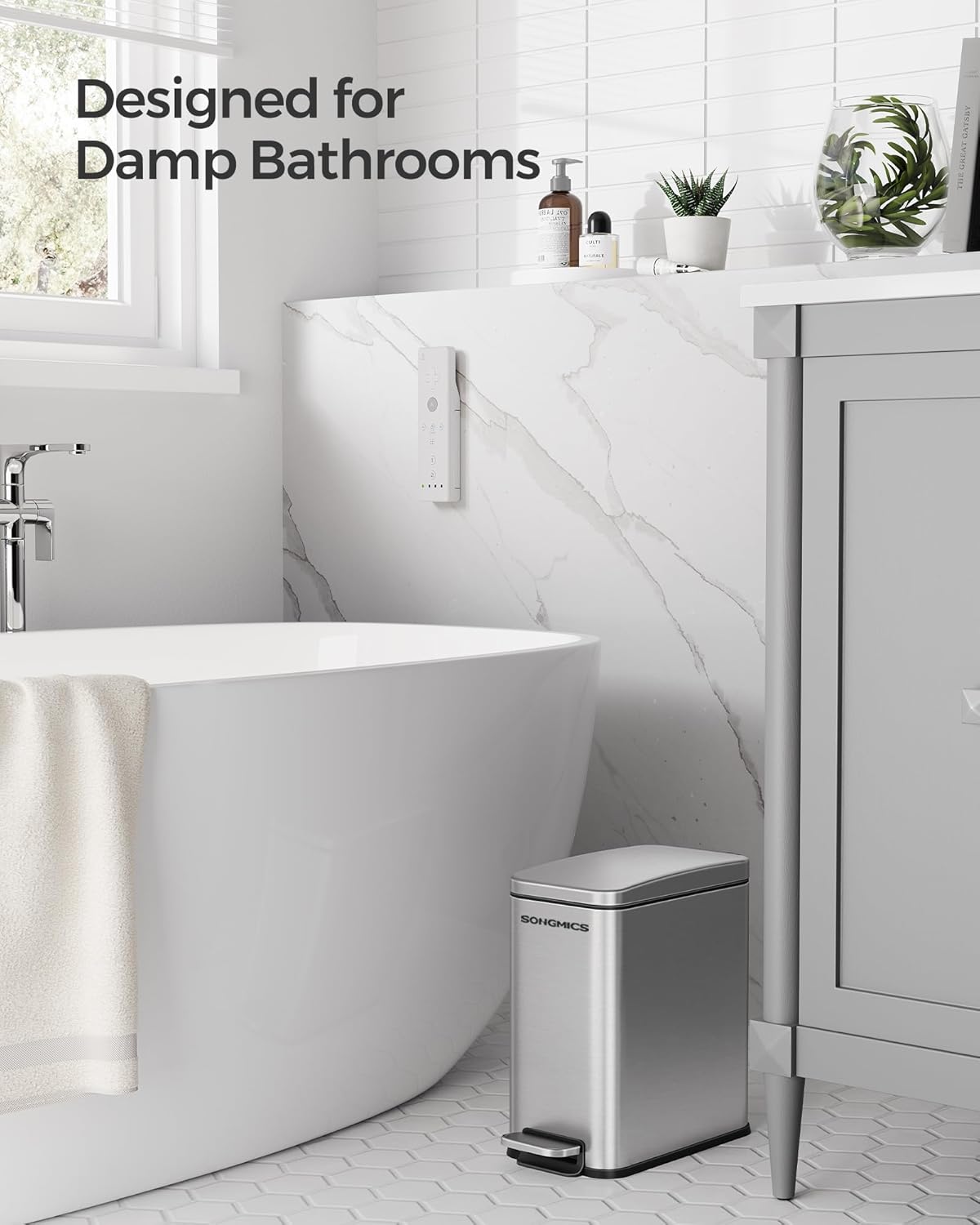 SONGMICS Bathroom Trash Can LTB560E05