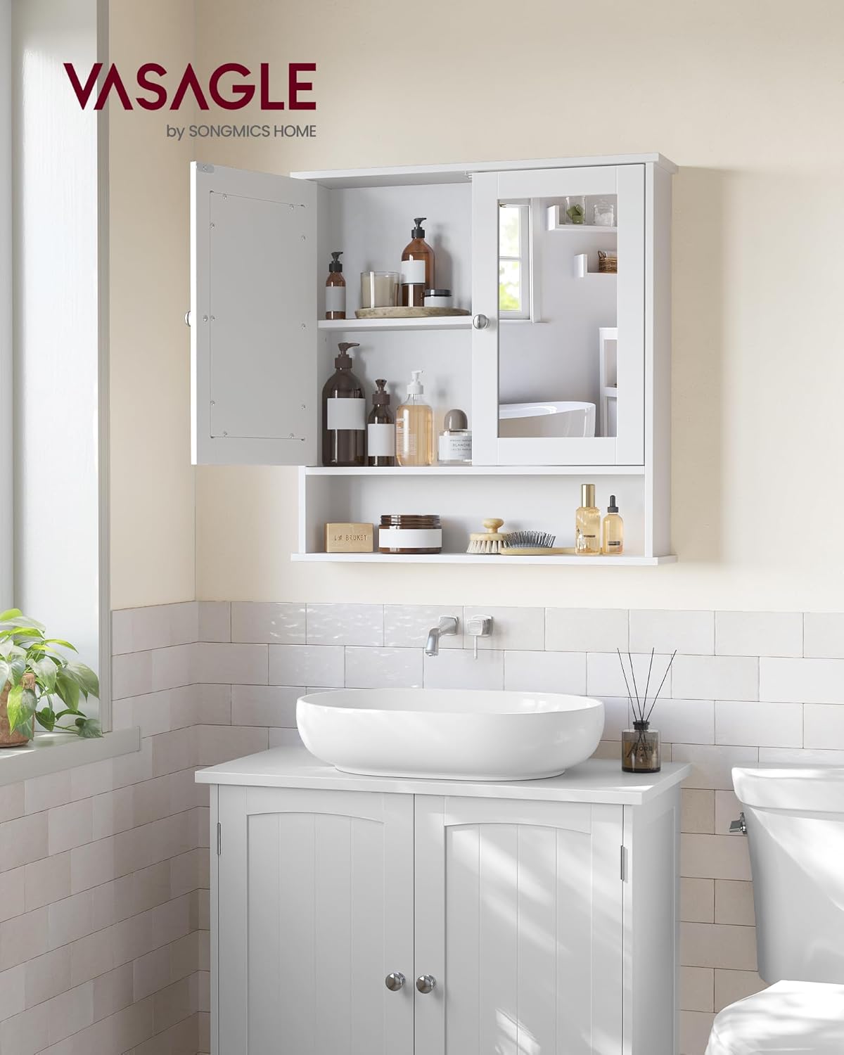 VASAGLE Cabinet with Mirror LHC002