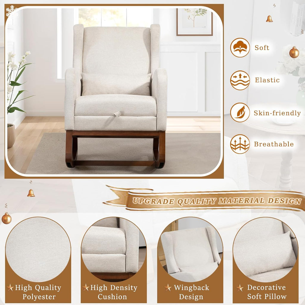 Modern Rocking Chair with Foot Rest