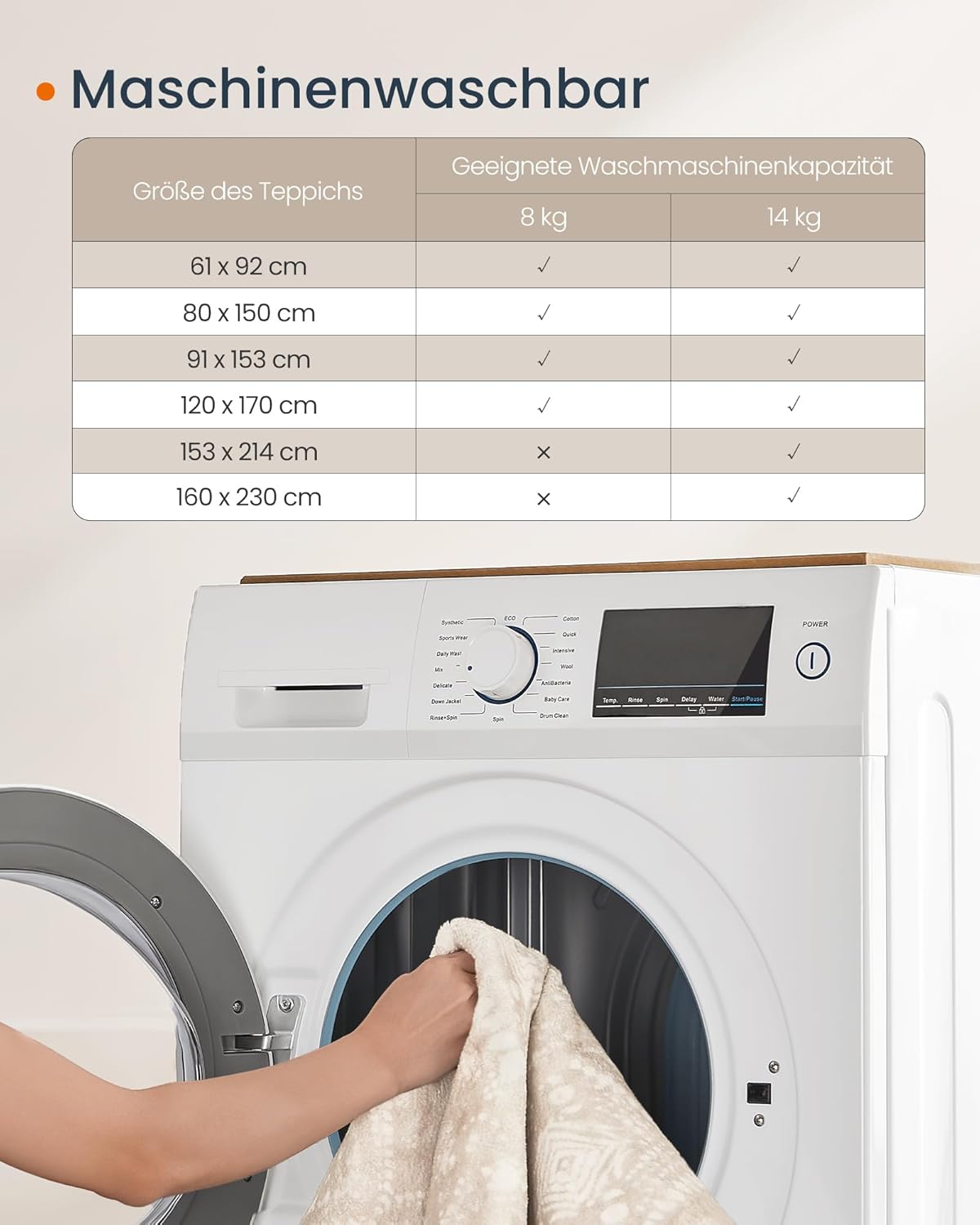 SONGMICS Non-Slip Rug TAR027K01