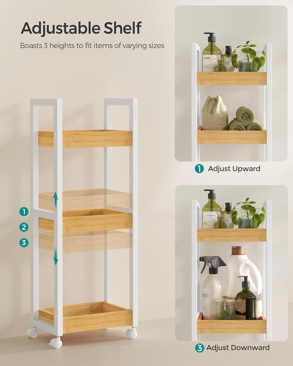 SONGMICS Small Shelf Storage Unit BCB083N02