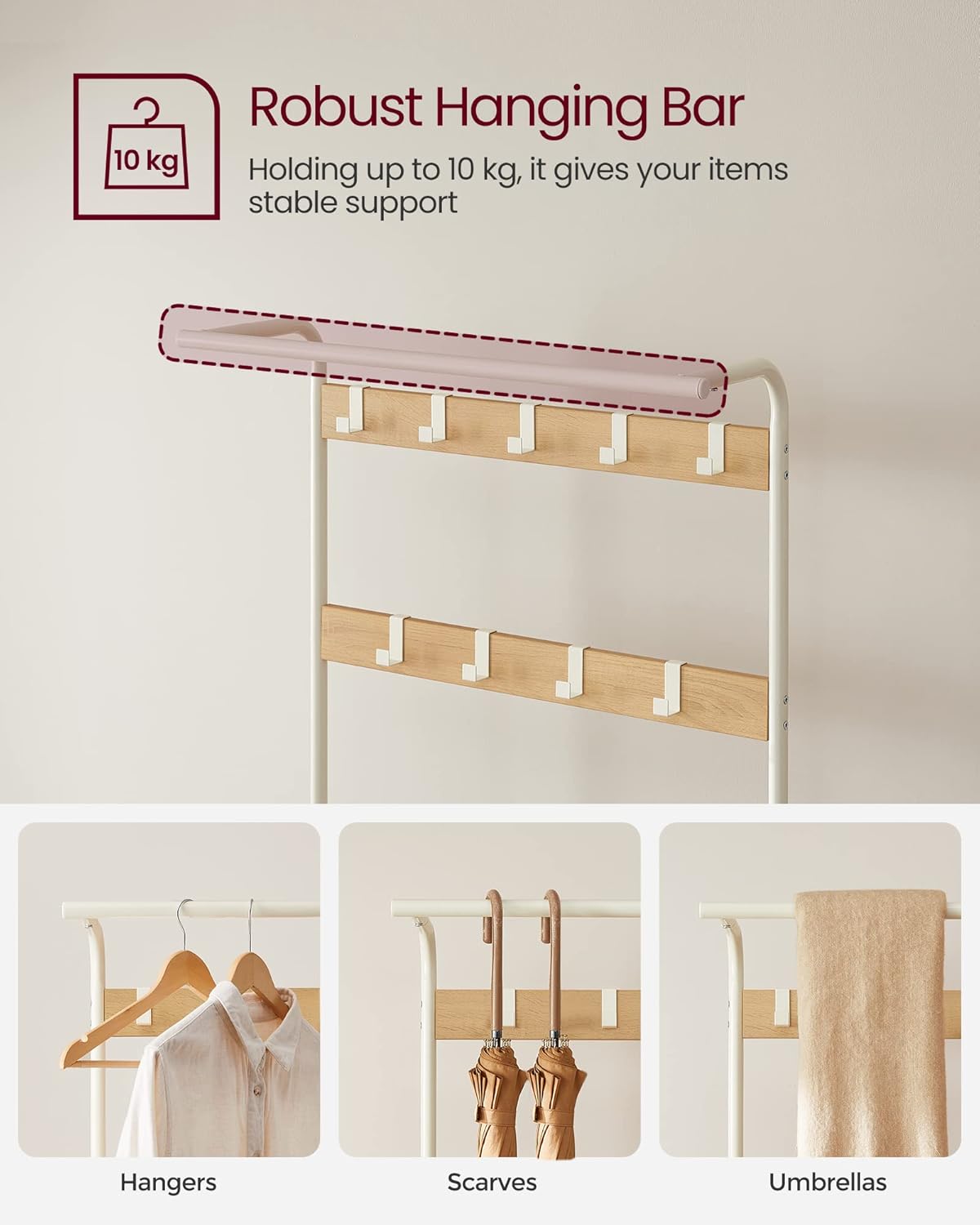 VASAGLE Coat Rack HSR40W