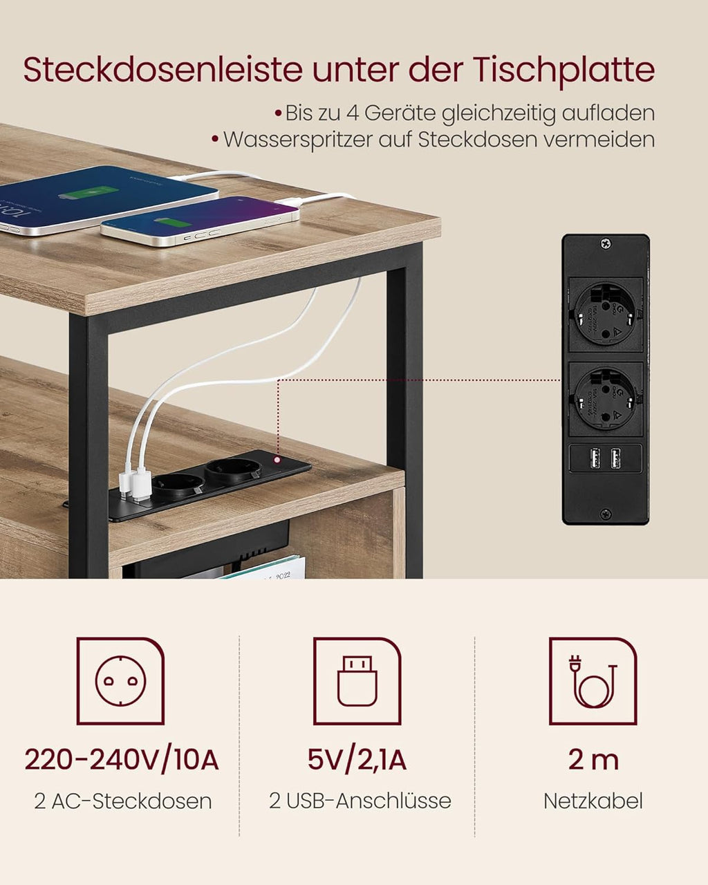 VASAGLE Side Table LET325K01