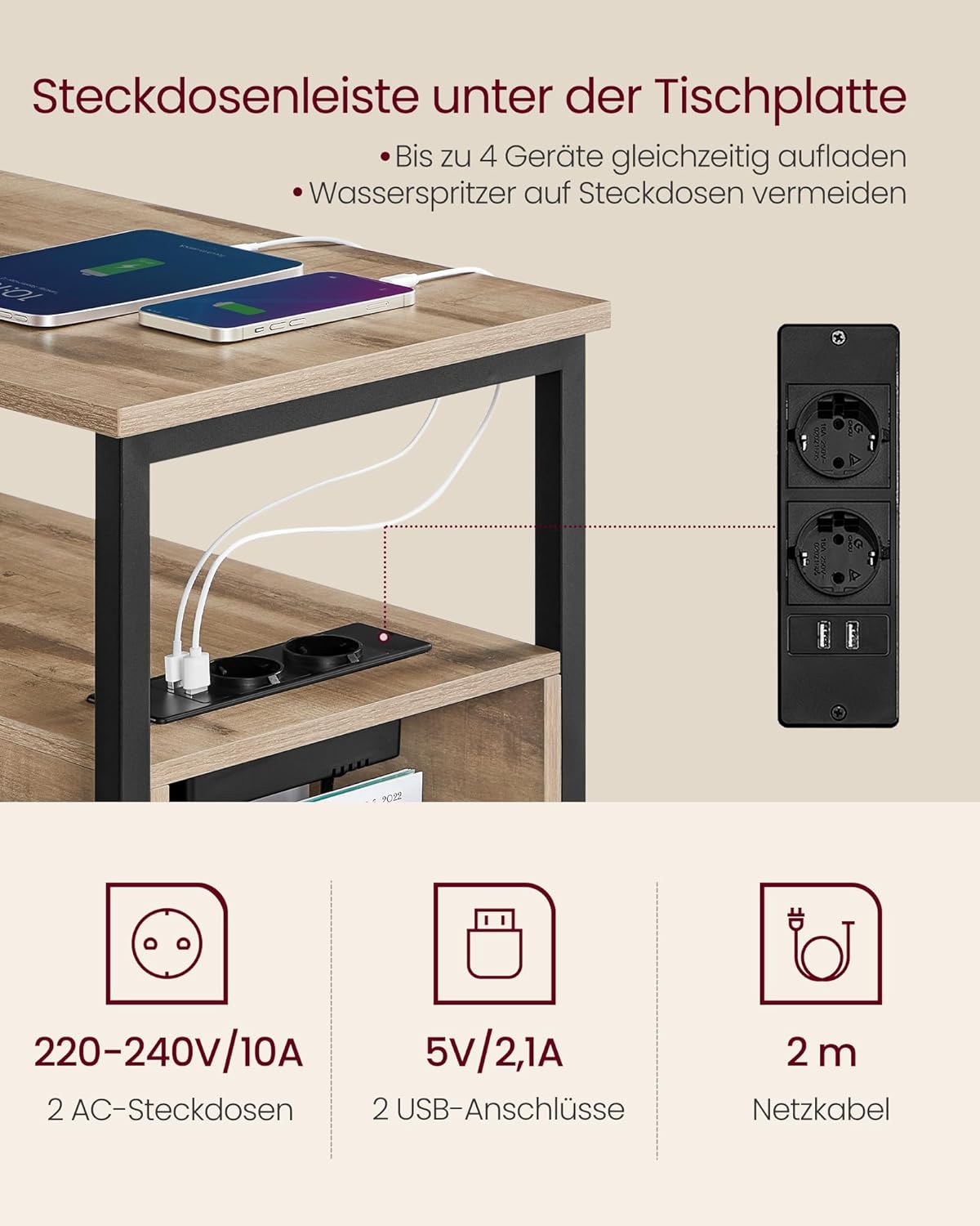 VASAGLE Side Table LET325K01