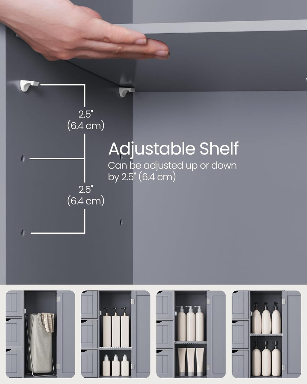 VASAGLE Bathroom Floor Storage Cabinet BBC049G02