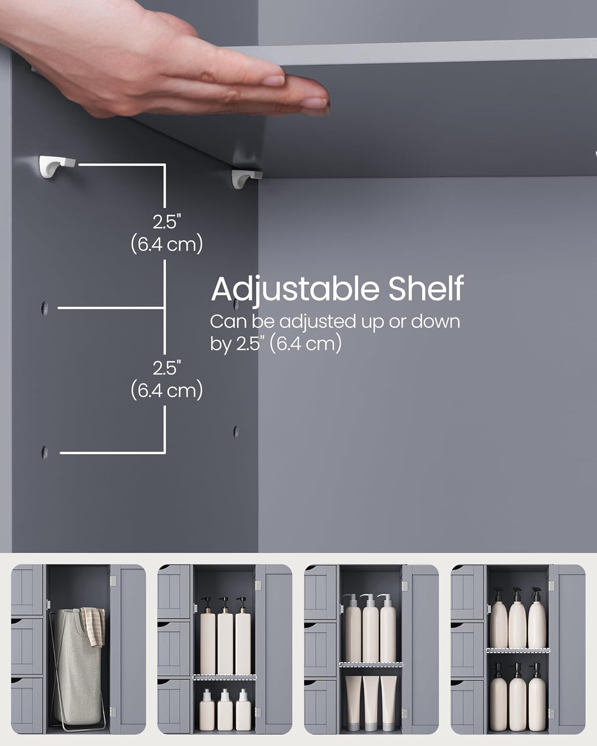 VASAGLE Bathroom Floor Storage Cabinet BBC049G02