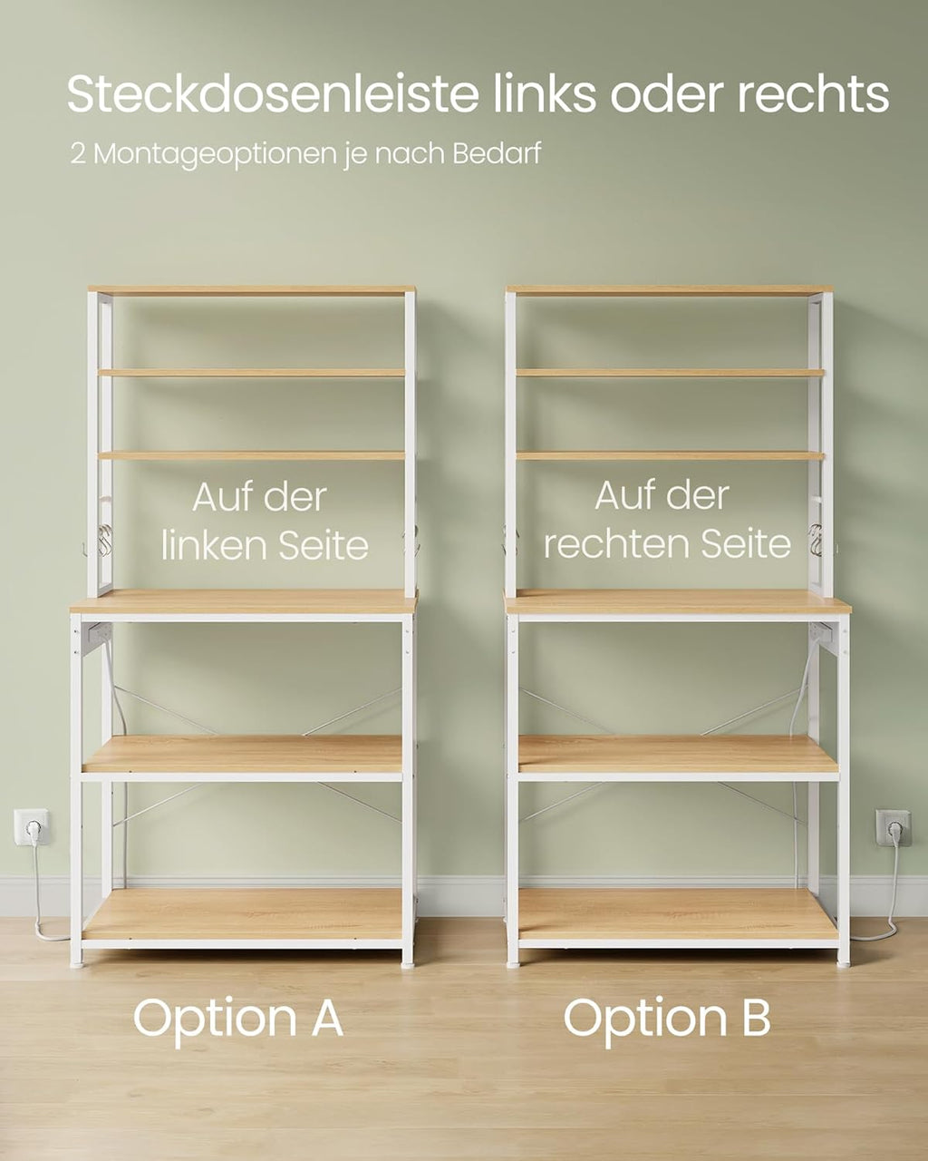 VASAGLE Kitchen Shelf with Sockets KKS119Y02