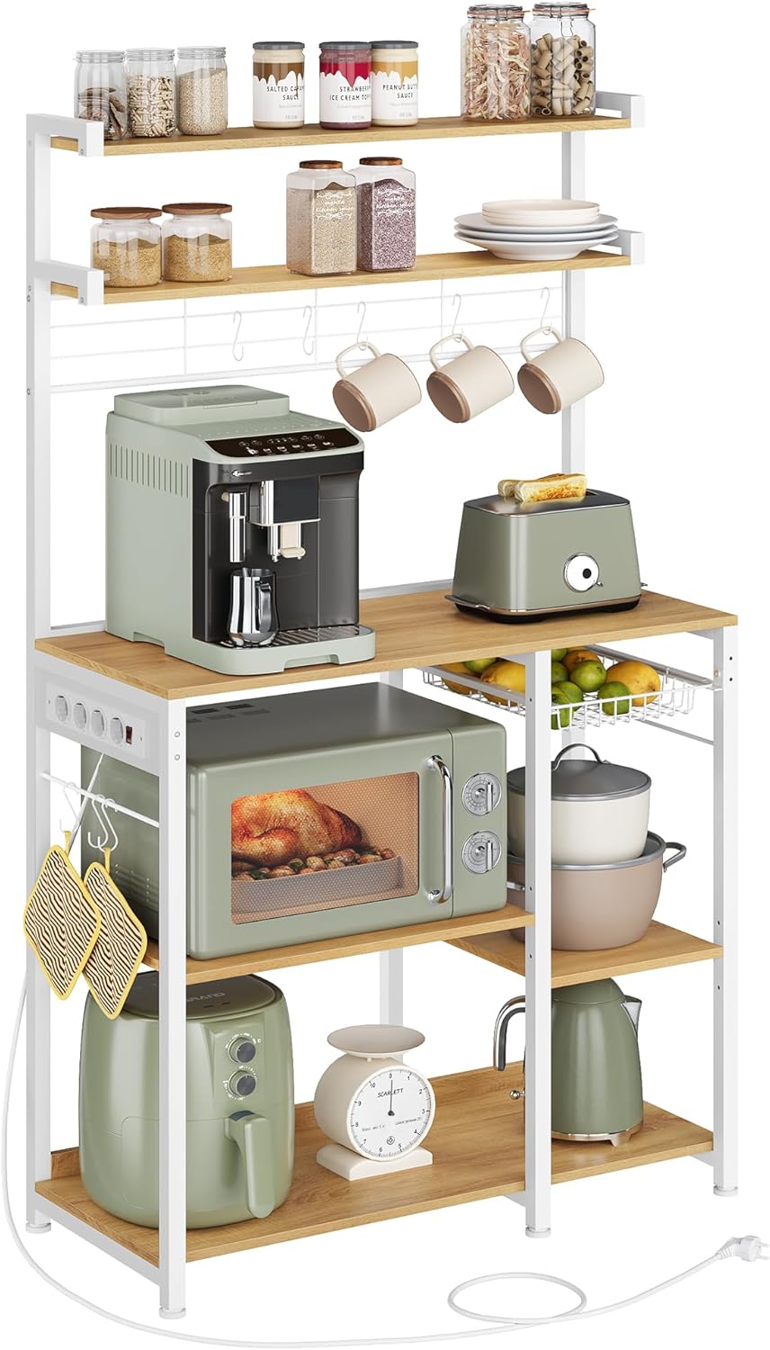 VASAGLE Kitchen Shelf with Sockets KKS031Y19