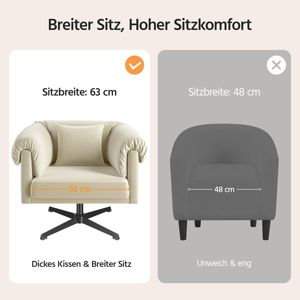 Yaheetech Armchair 360° Rotatable Lounge Chair