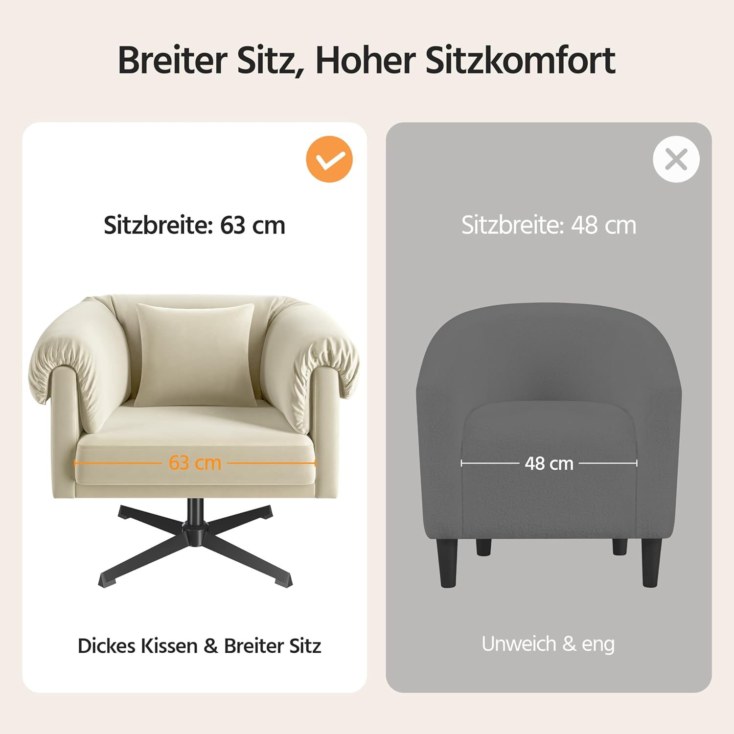 Yaheetech Armchair 360° Rotatable Lounge Chair