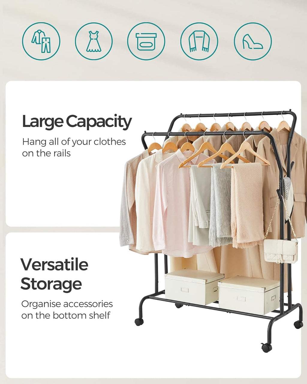 SONGMICS Clothes Rail HSR107B01V1