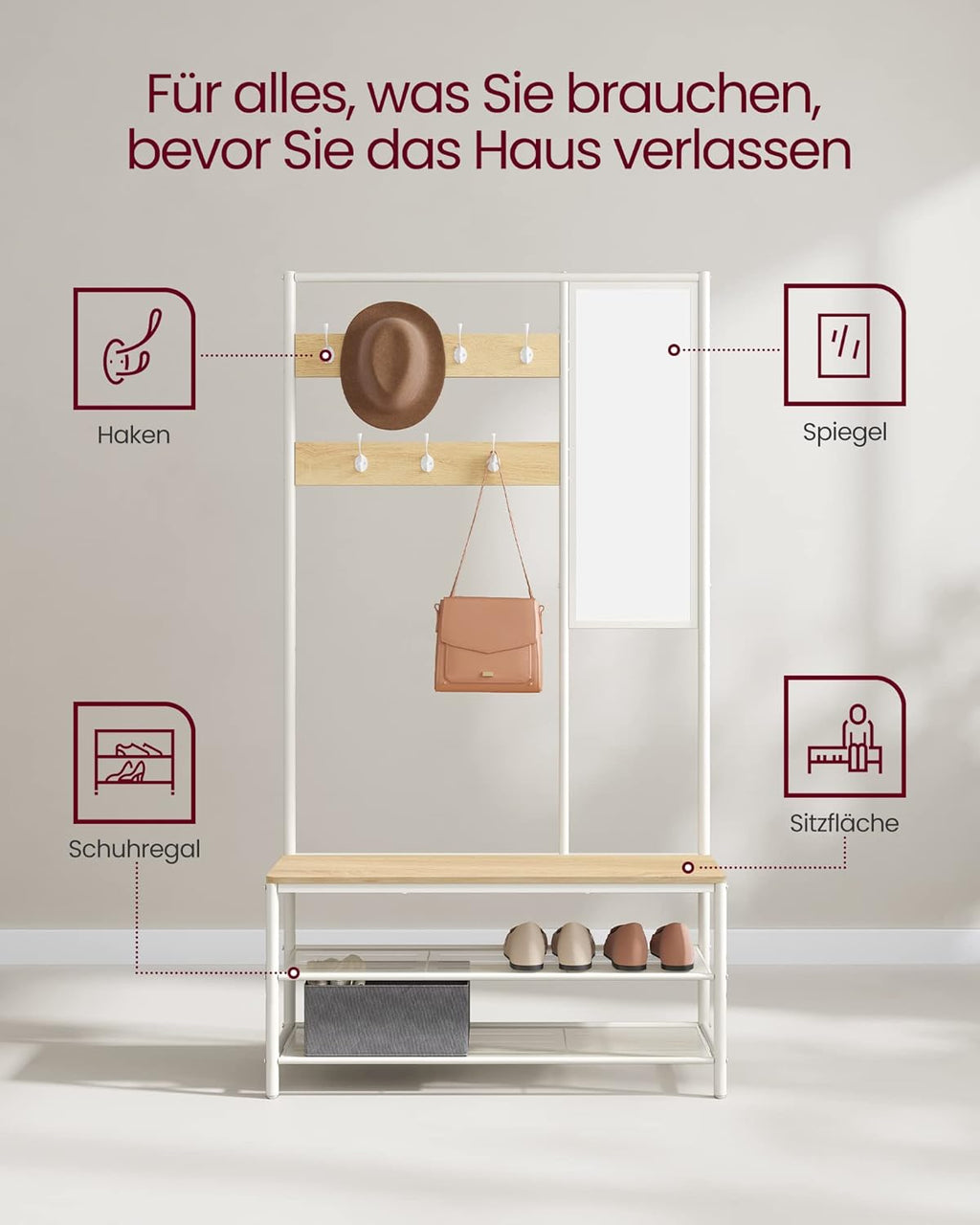 VASAGLE Coat Rack HSR415W09