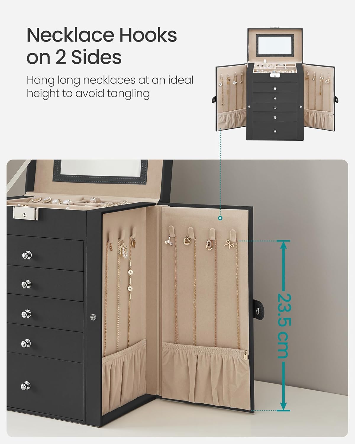 SONGMICS Jewellery Box 6 Tiers JBC152B01