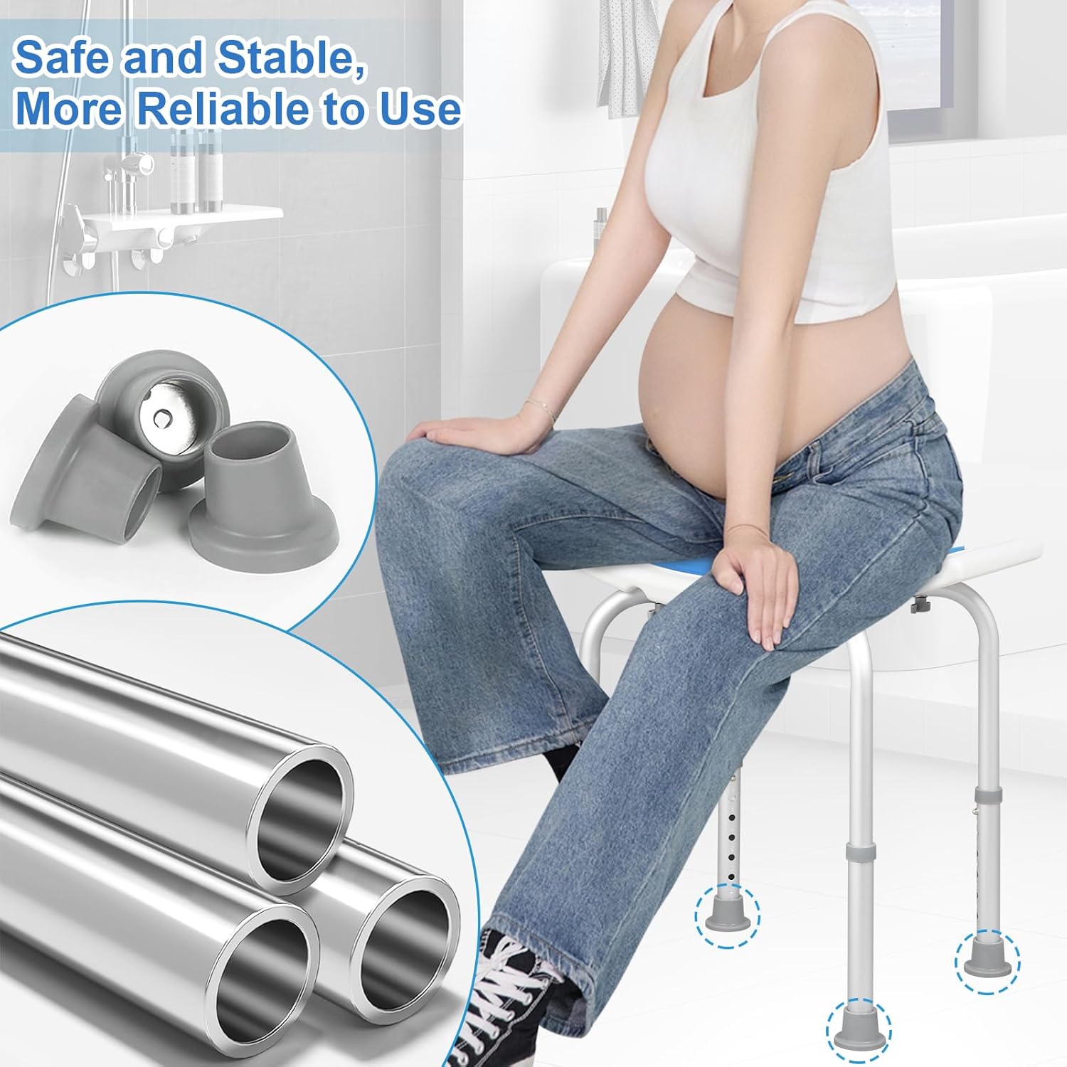 EUGAD Adjustable Shower Stool