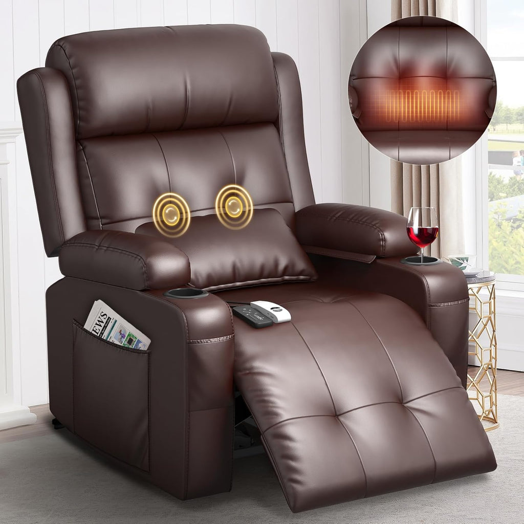 Electric Power Recliner Chair with Heat and Back Massage