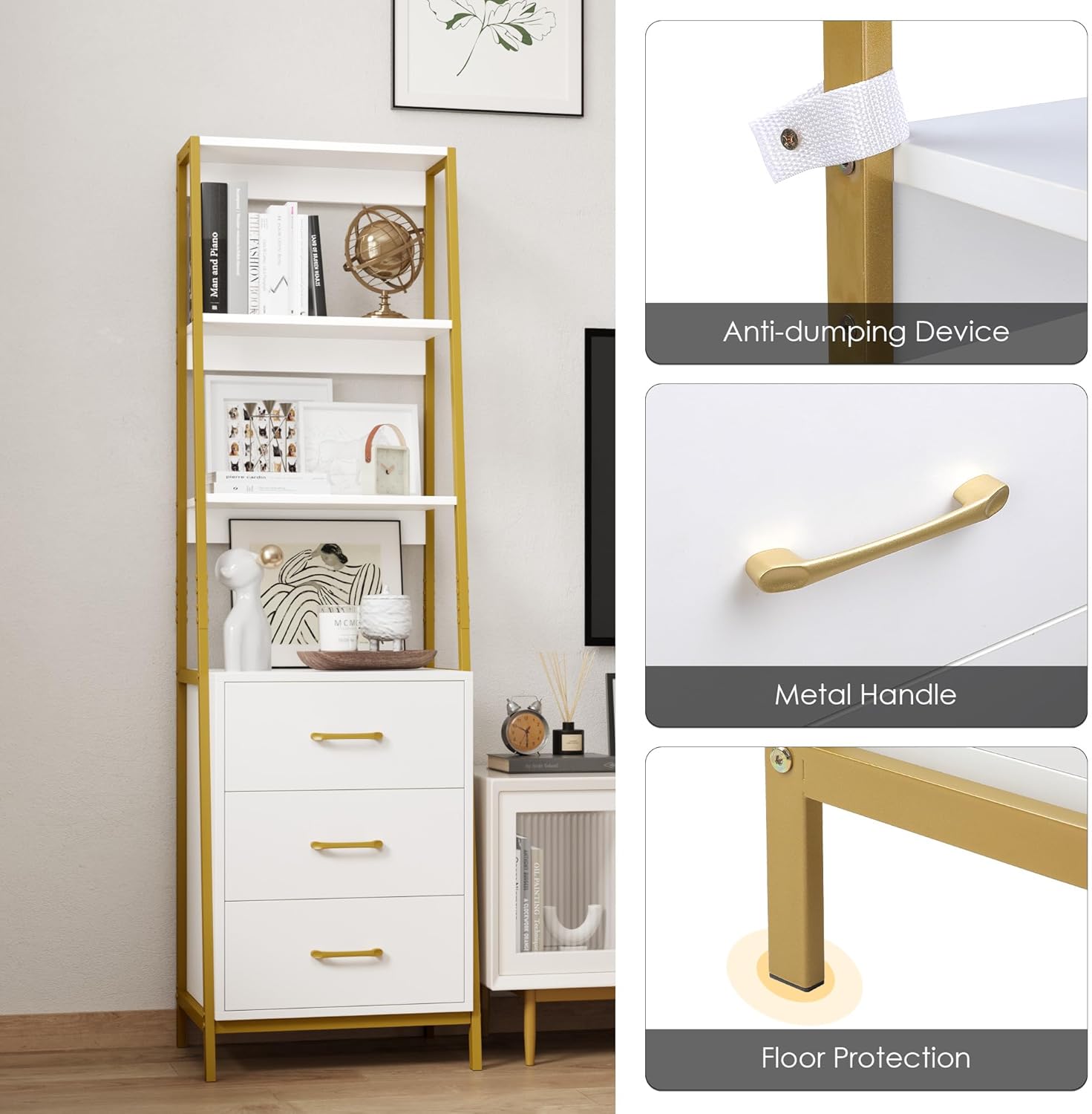 Bookshelf with 3 Drawers