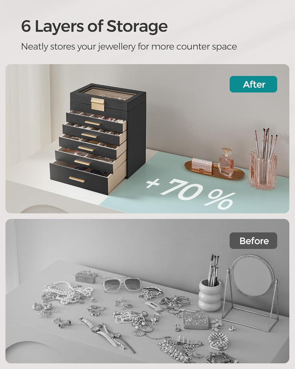 SONGMICS Jewellery Box JBC171B01