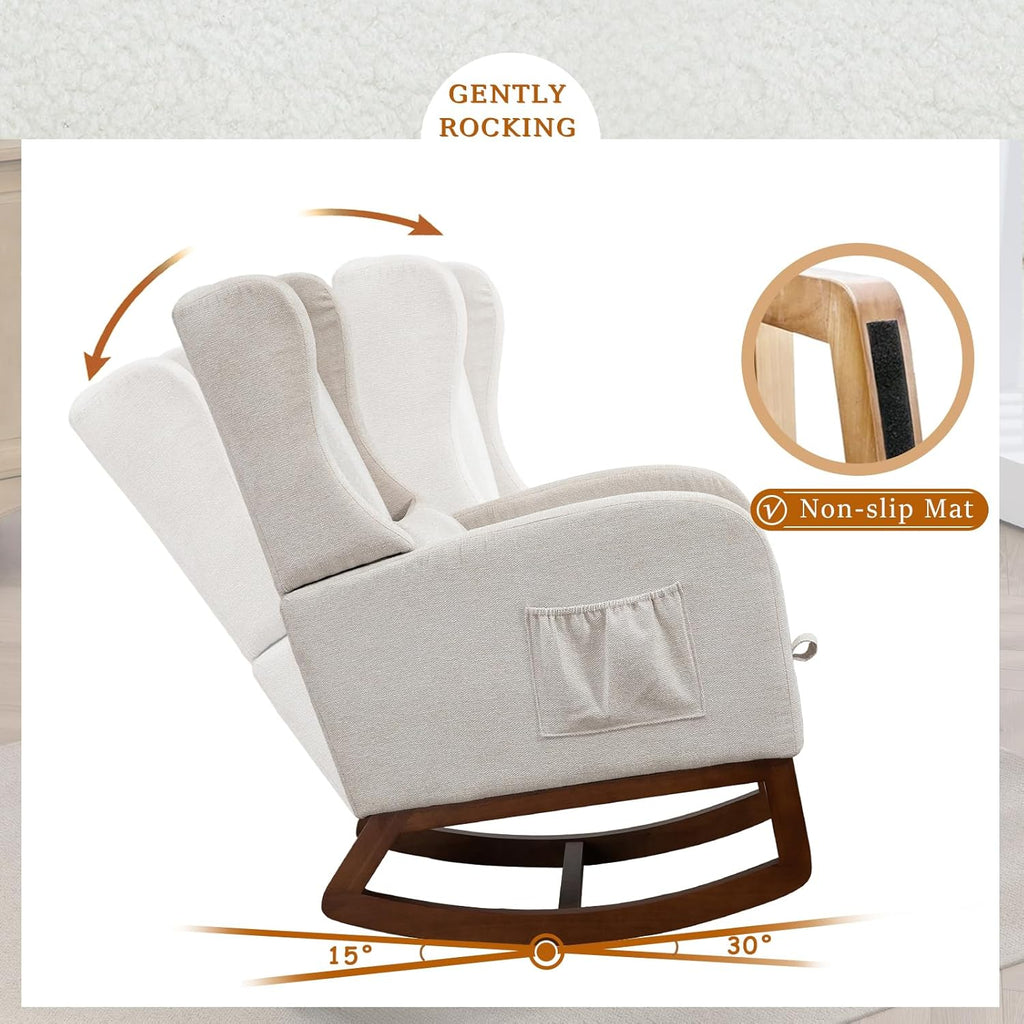 Modern Rocking Chair with Foot Rest