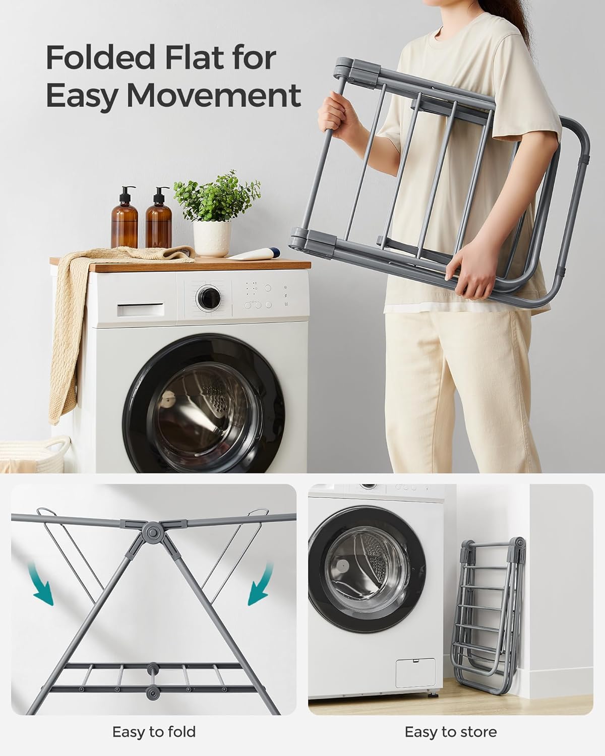 SONGMICS Small Laundry Airer LLR504G01