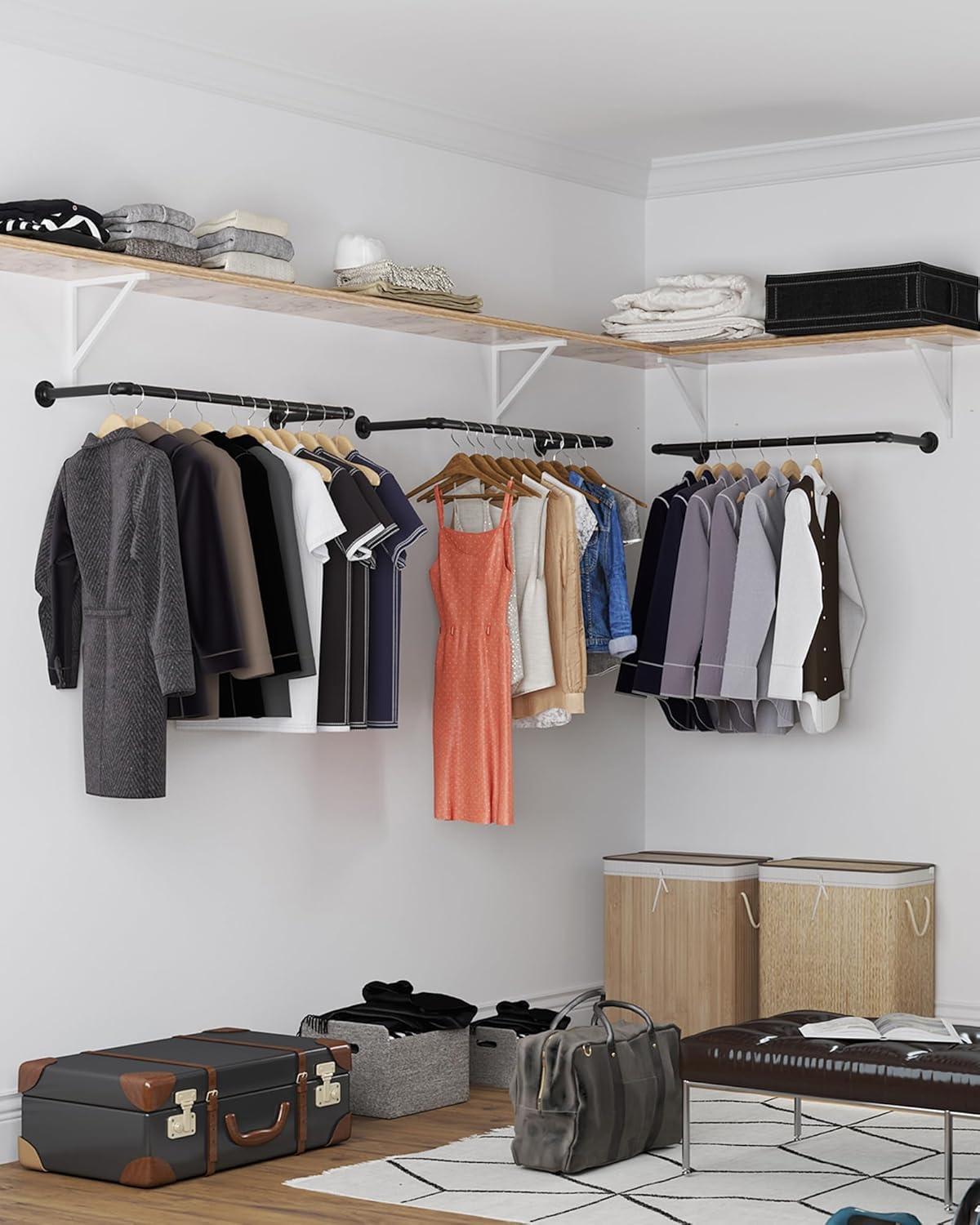 SONGMICS Wall Mounted Coat Rack HSR67BK