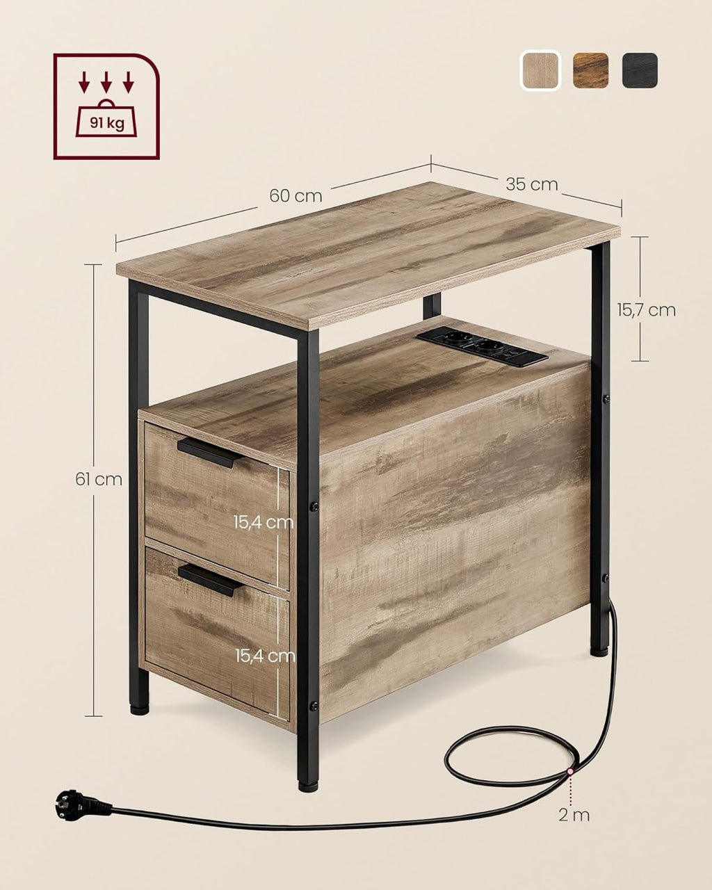 VASAGLE Side Table LET325K01