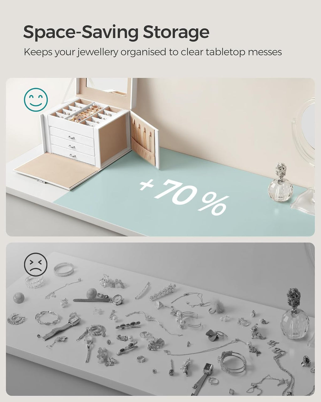 SONGMICS 4-Tier Jewellery Box JBC159W01