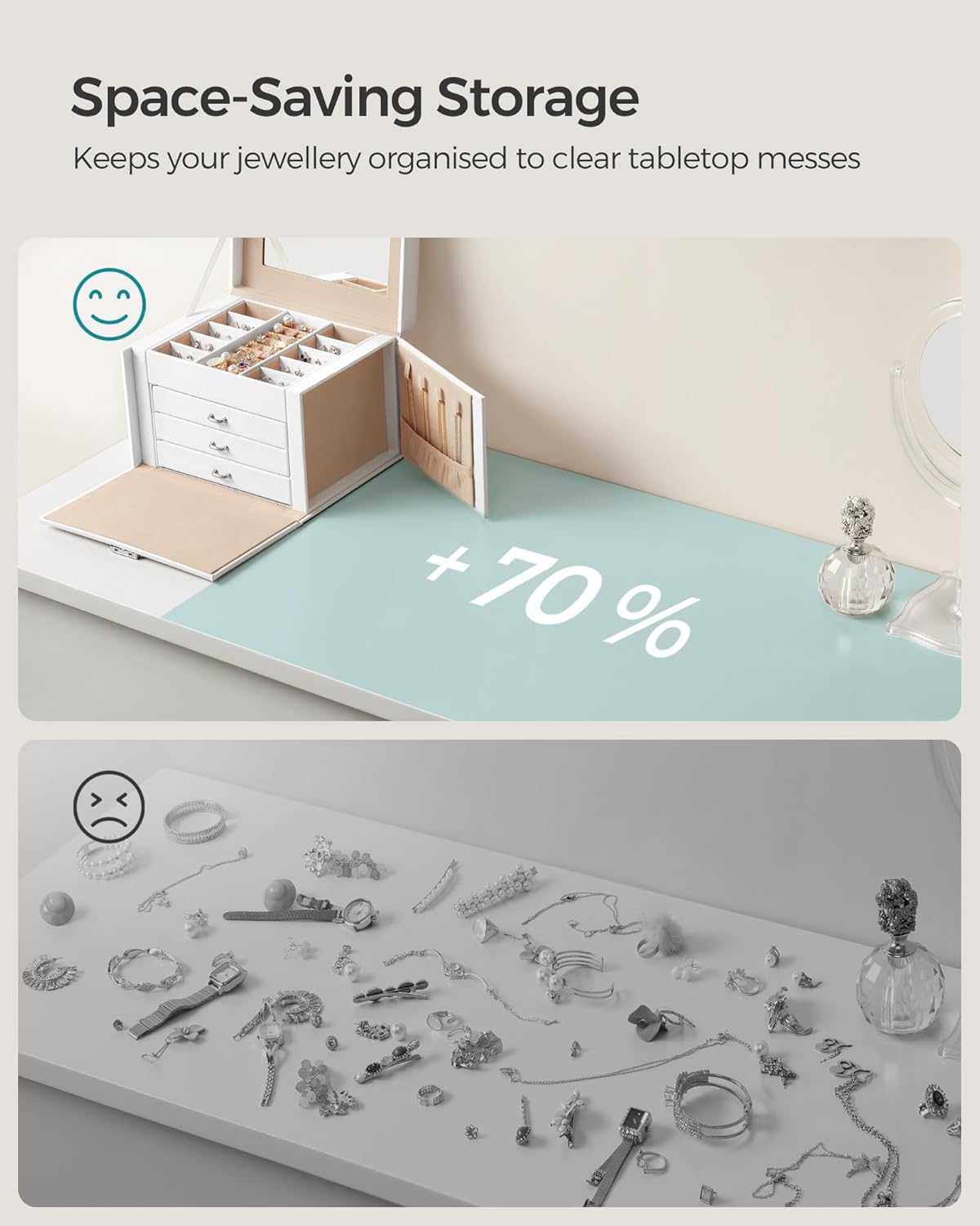 SONGMICS 4-Tier Jewellery Box JBC159W01