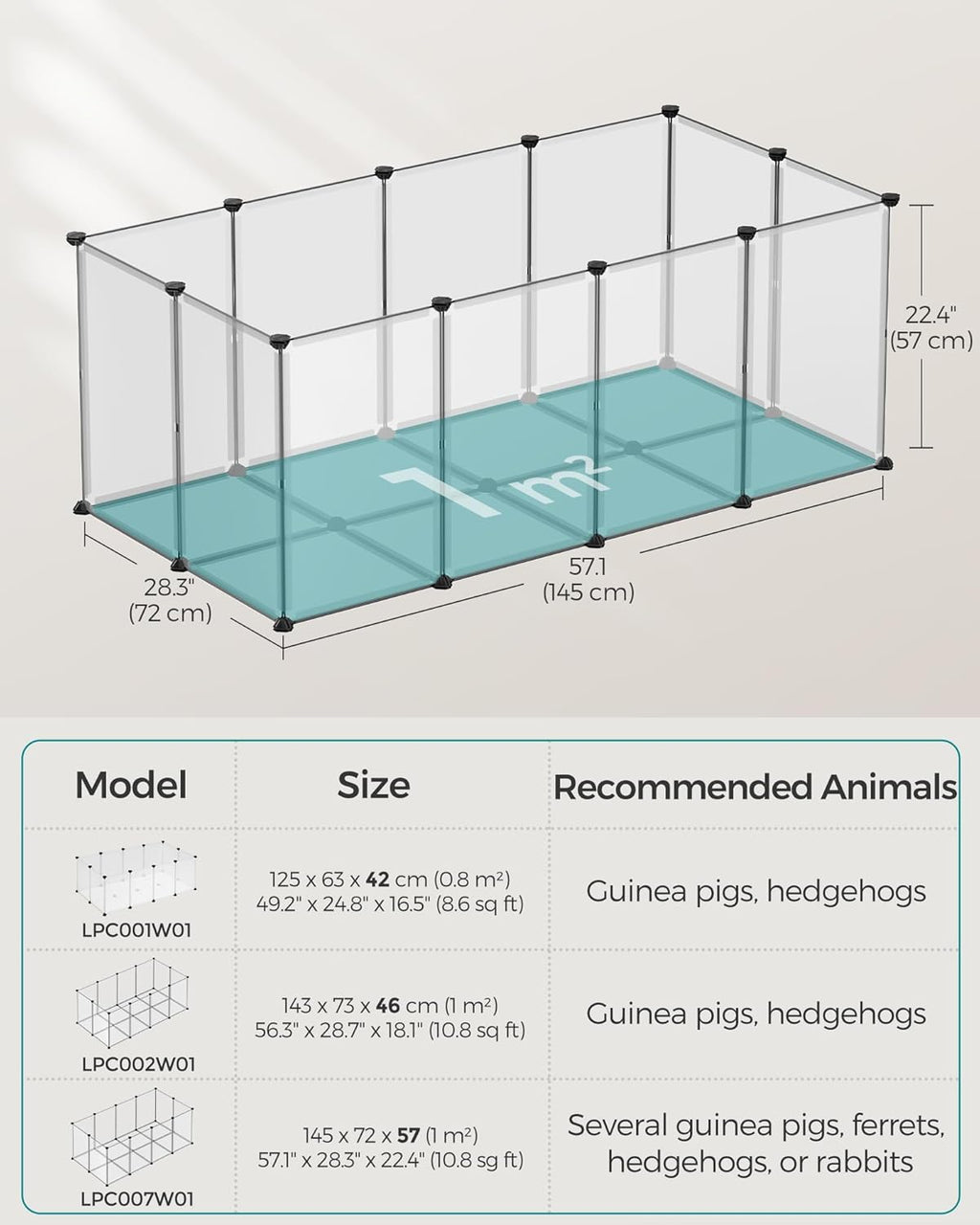 SONGMICS Pet Playpen with Floor LPC007W01