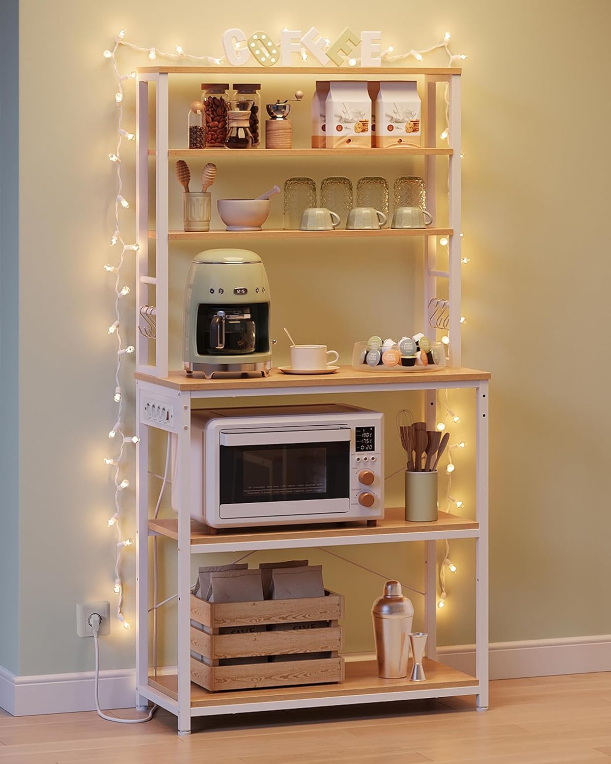 VASAGLE Kitchen Shelf with Sockets KKS119Y02