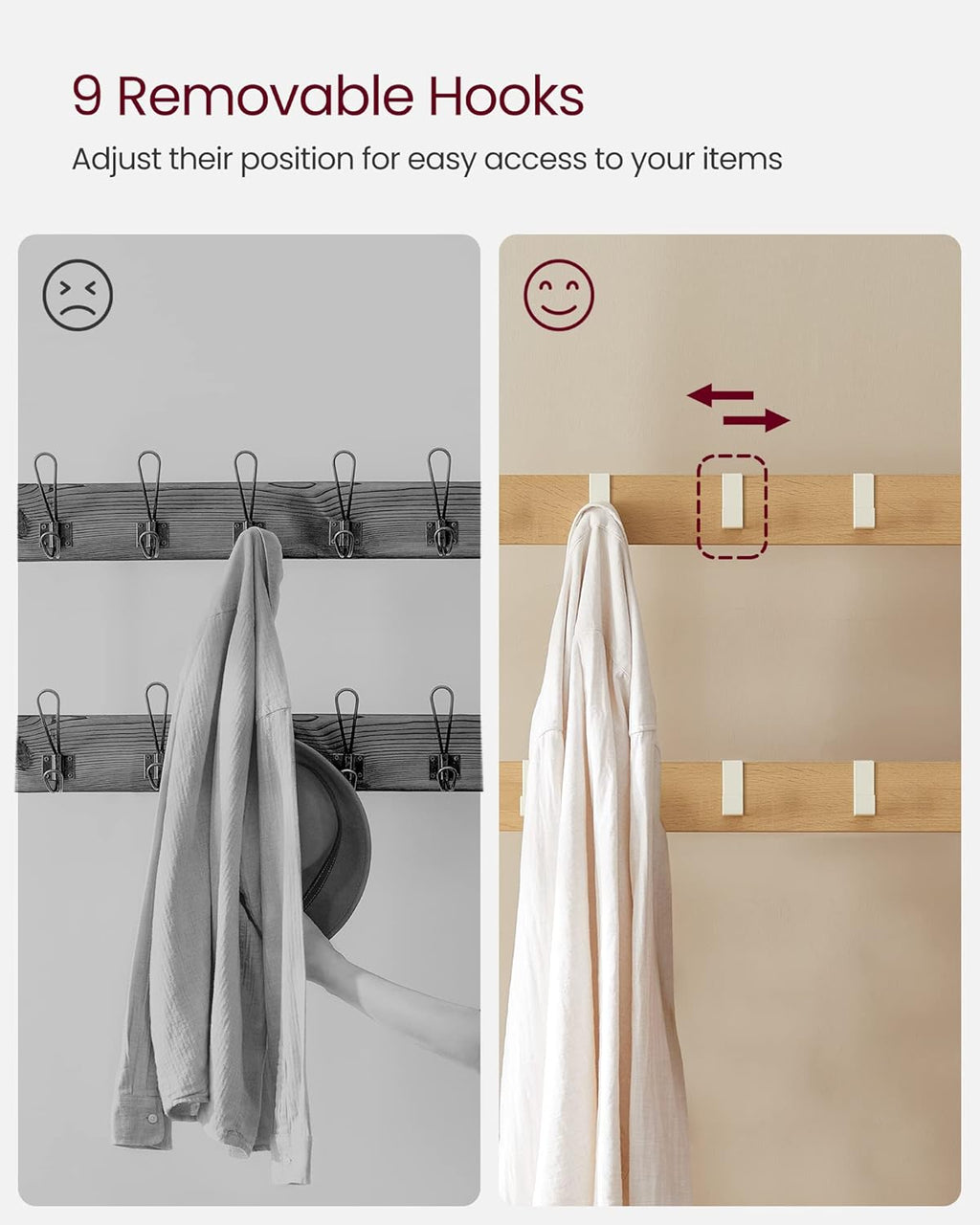 VASAGLE Coat Rack HSR40W