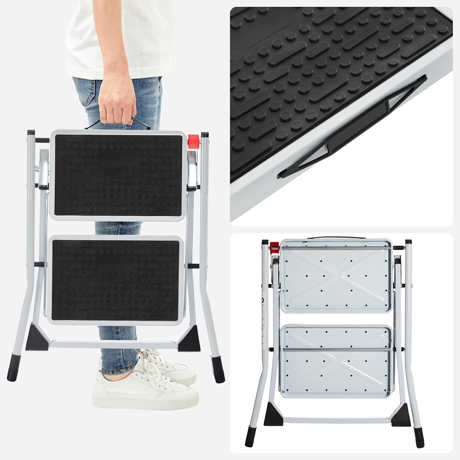 SONGMICS 2 Step Ladder GSL02WT