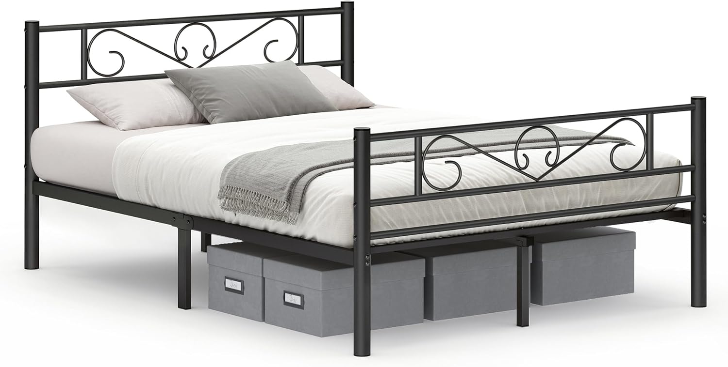 VASAGLE Bed with Metal Base RMB063B01