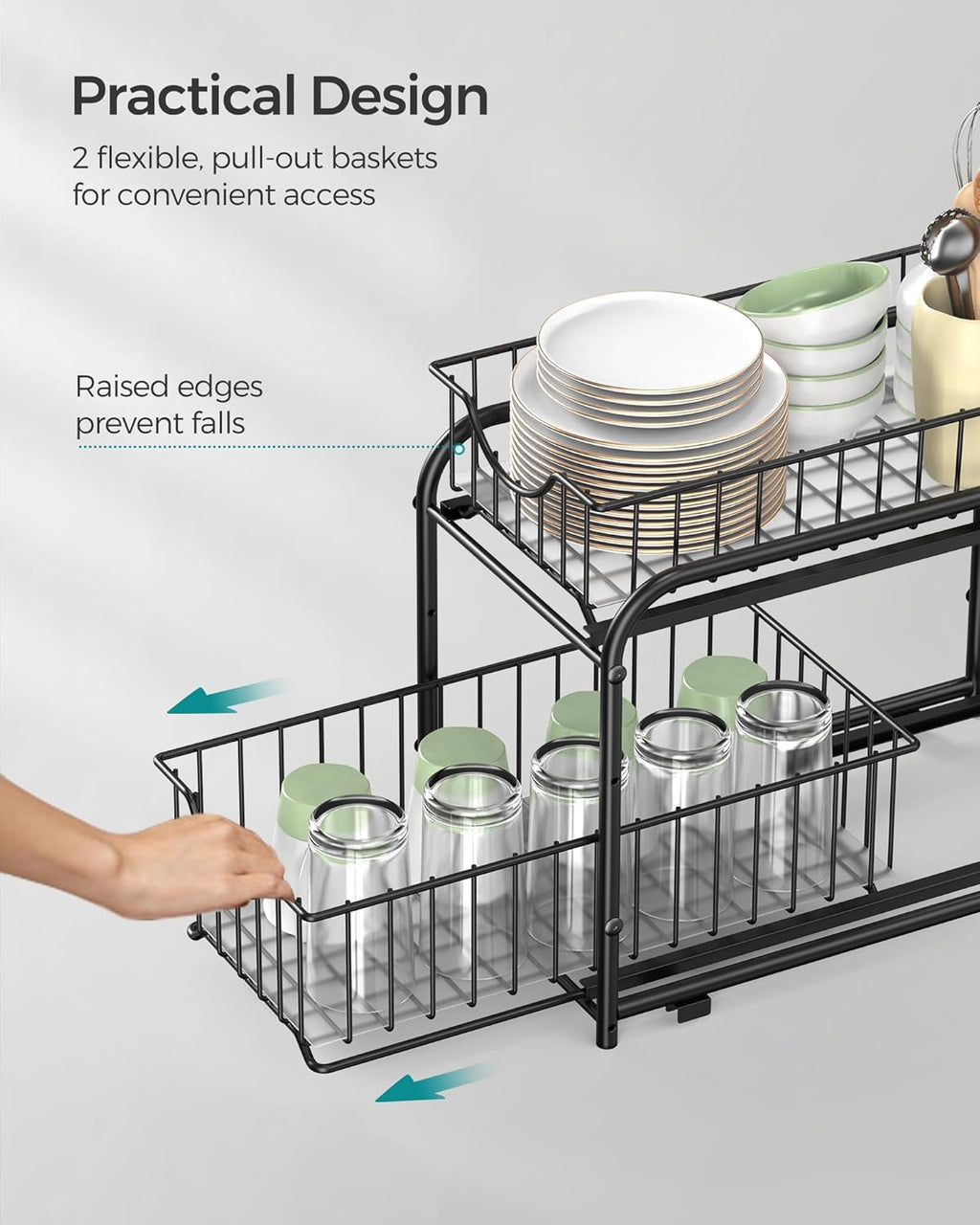 SONGMICS 2-Tier Pull Out Cabinet Organizer