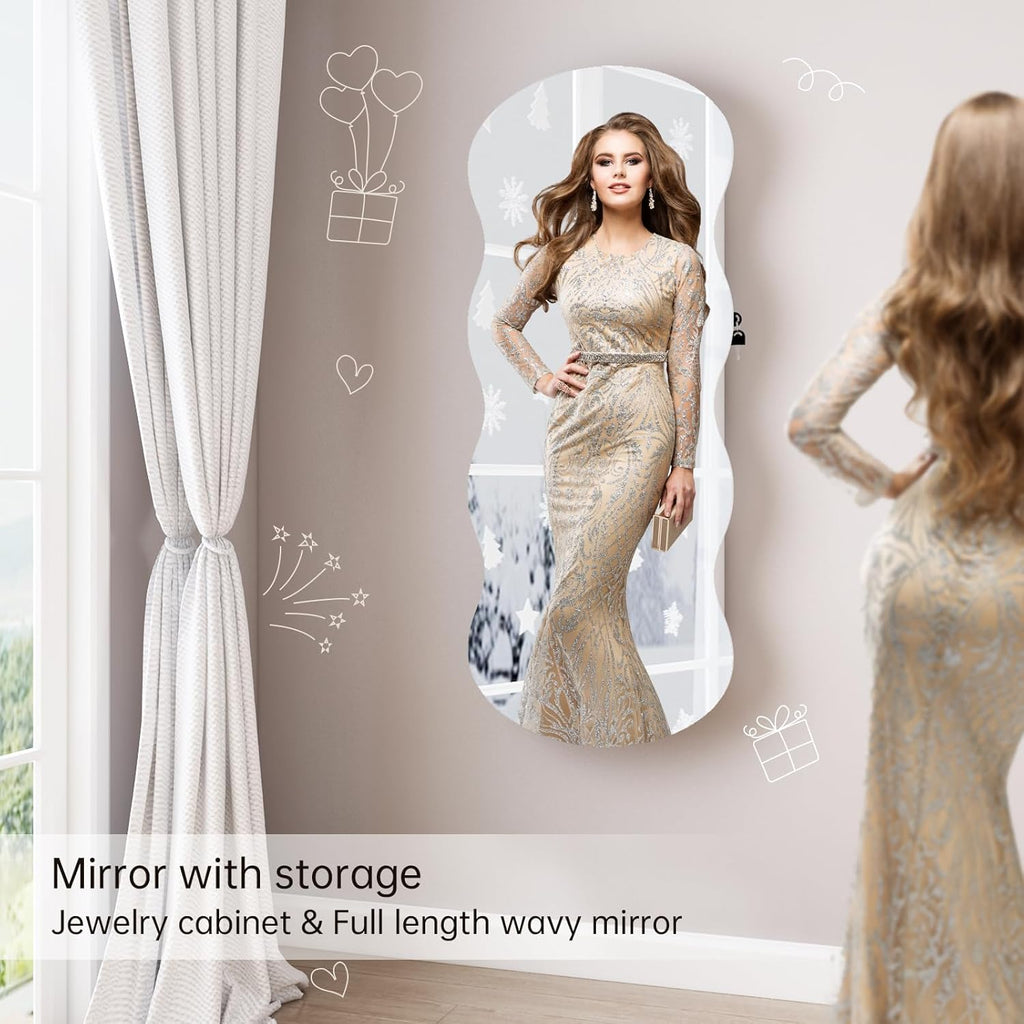 LED Jewelry Armoire Cabinet – Wall or Door Mounted