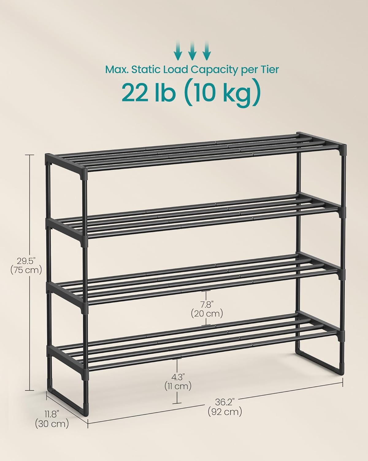 SONGMICS Shoe Rack LSA14BKV2