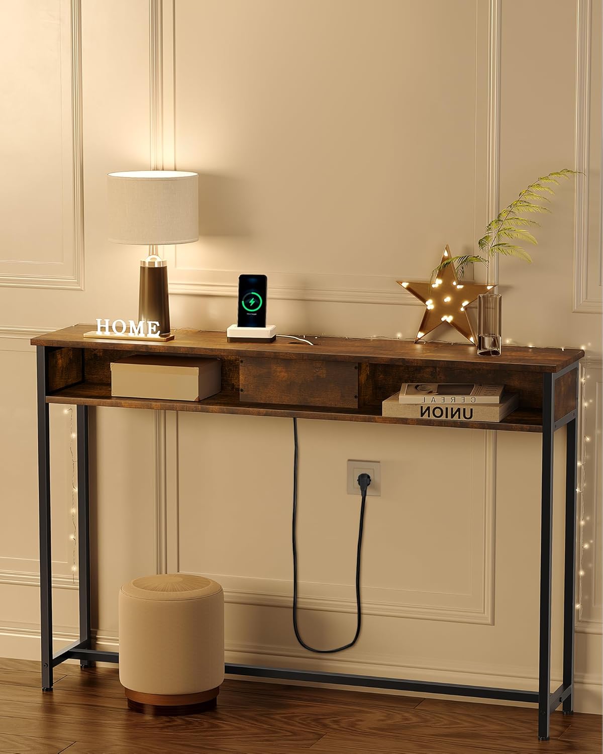 VASAGLE Console Table with Sockets LNT111K01