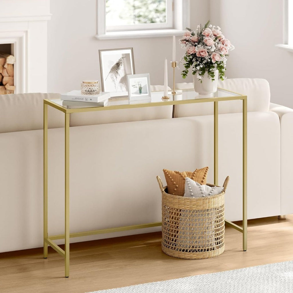 VASAGLE Tempered Glass Sofa Table