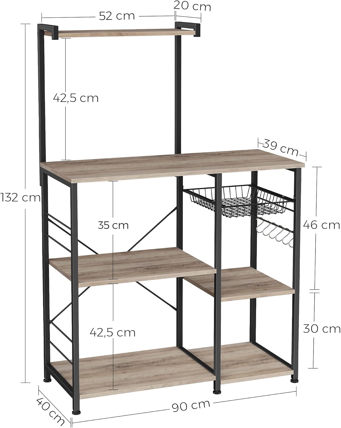 VASAGLE Baker's Rack KKS035B02