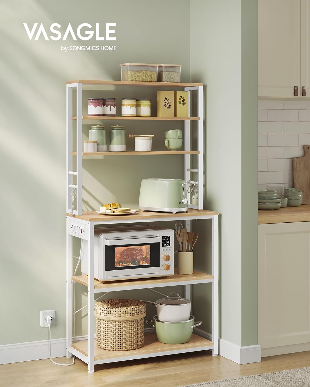 VASAGLE Kitchen Shelf with Sockets KKS119Y02