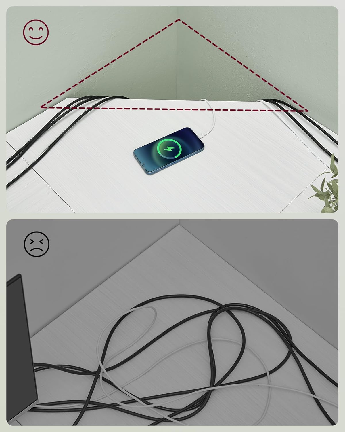 VASAGLE L-Shaped Corner Computer Desk LWD073W01