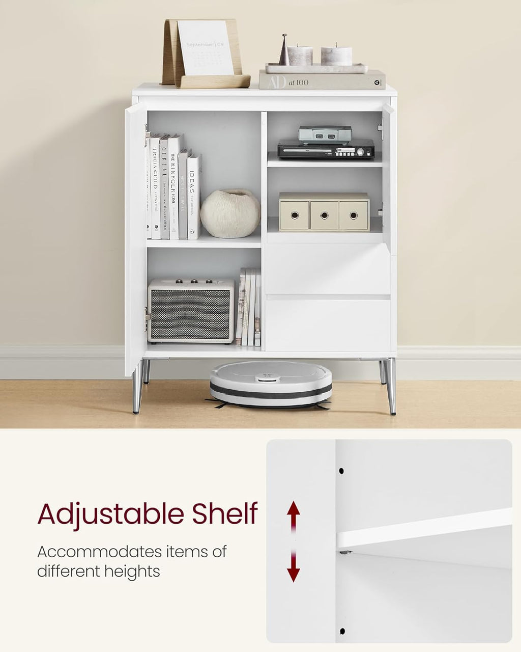 VASAGLE Sideboard, Storage Cabinet BBK243W01