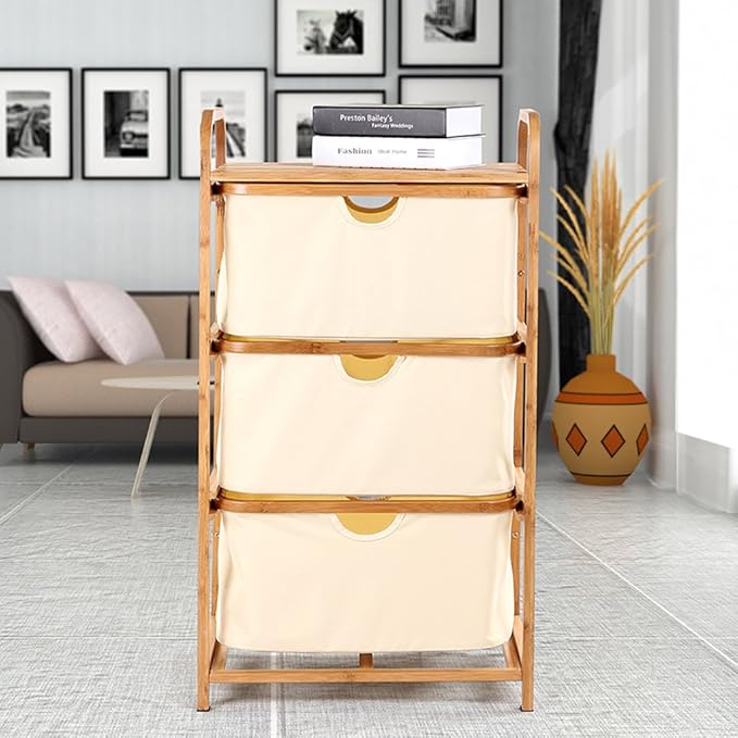 Bamboo Laundry Basket and Shelf