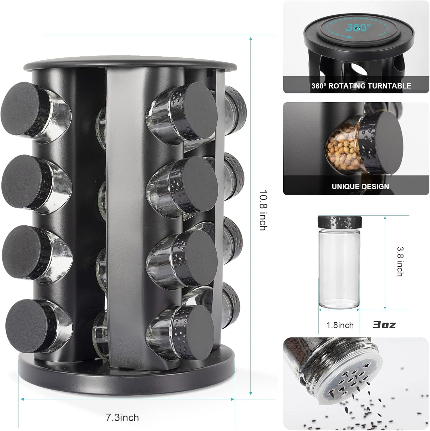GeBe Rotating Spice Rack Organizer