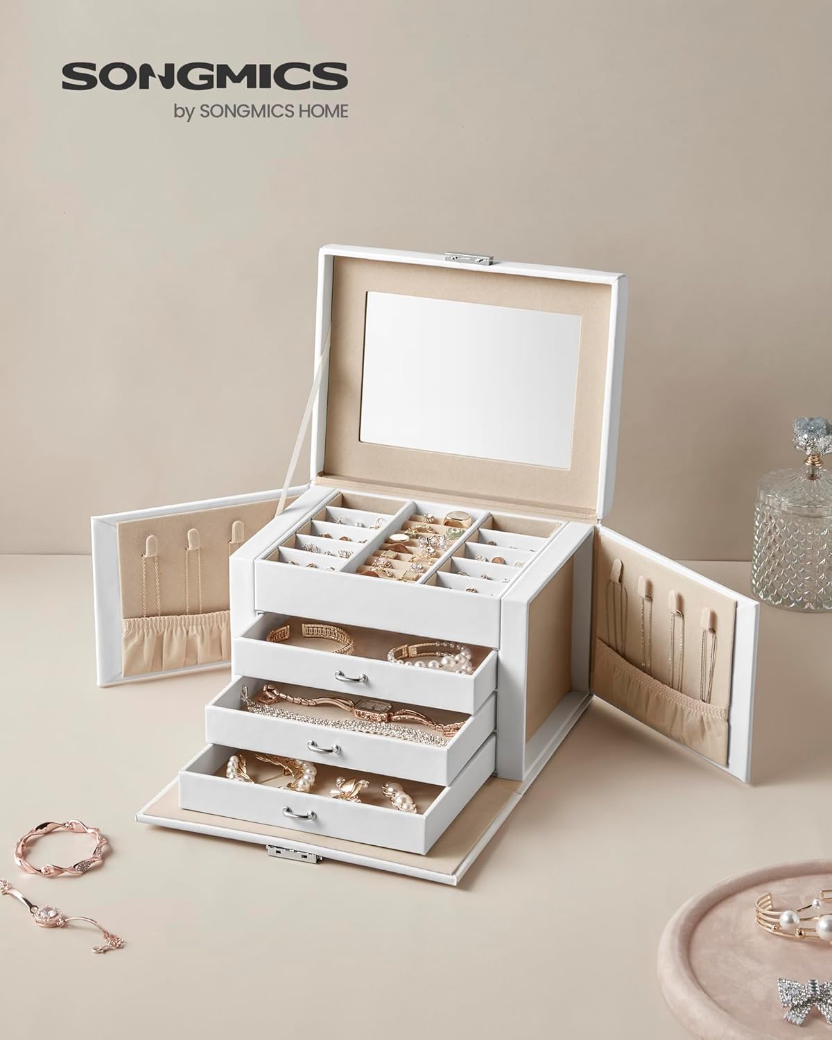 SONGMICS Jewellery Box JBC159W01