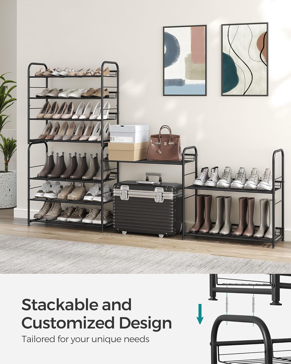 SONGMICS 4 Tier Shoe Rack LMR067B01
