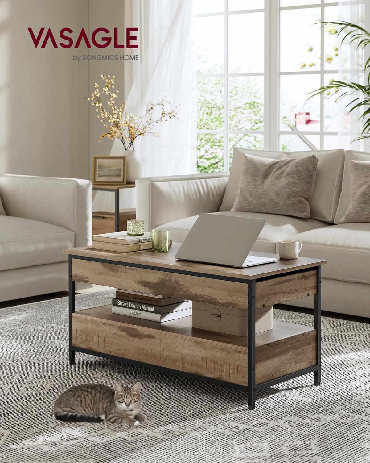 VASAGLE Lift Top Coffee Table LCT209K01