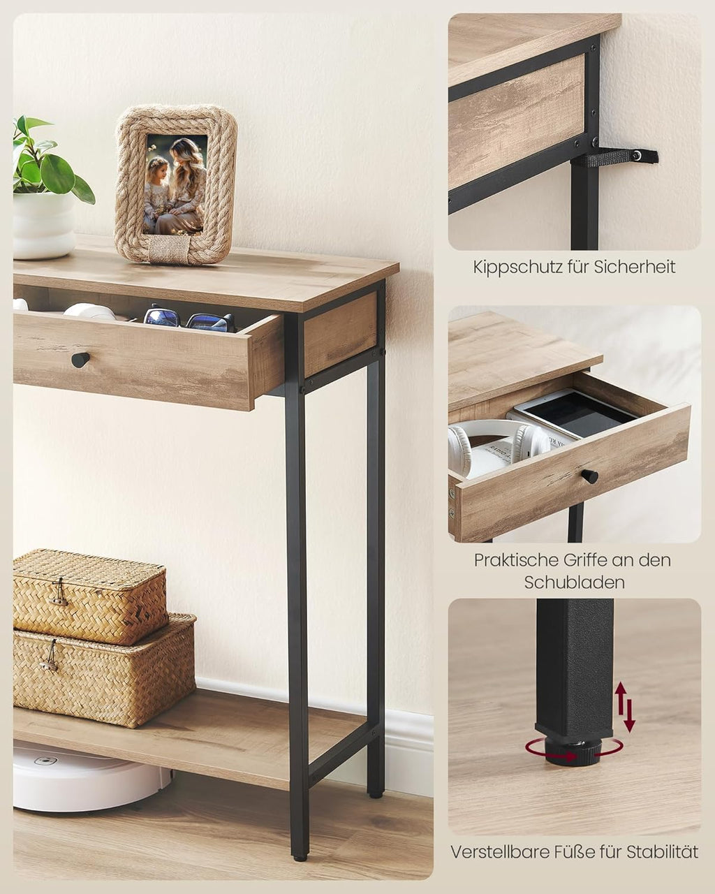 VASAGLE Console Table LNT015W01