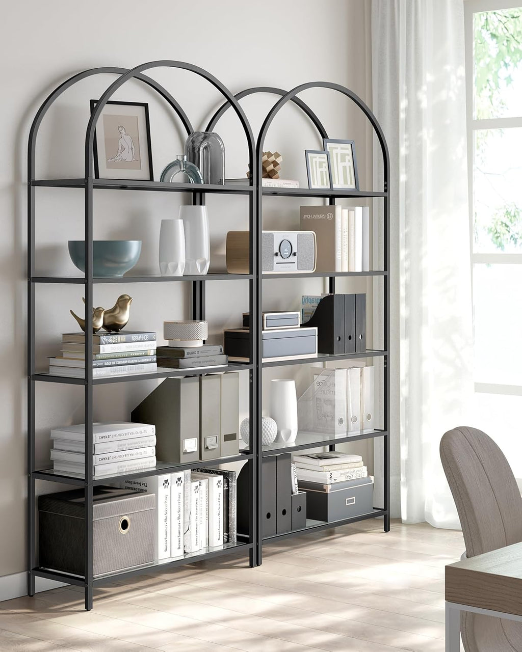 VASAGLE 5 Tier Tempered Glass Shelf