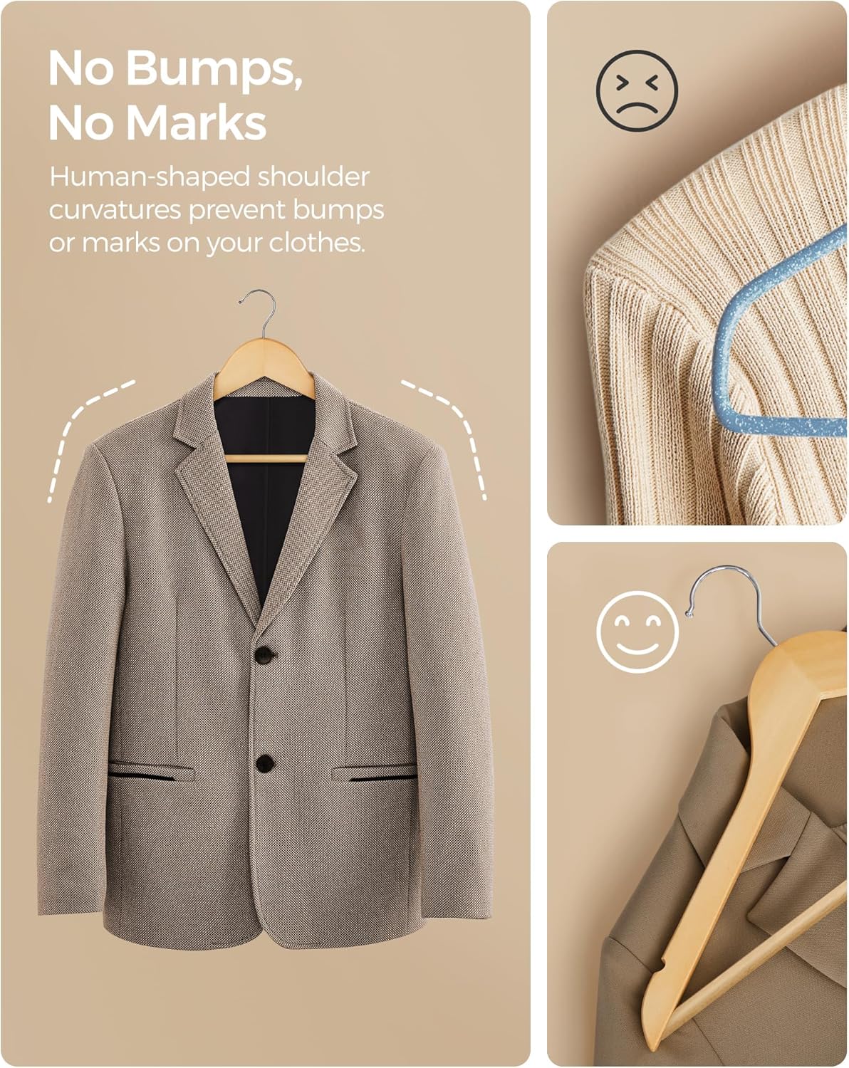 SONGMICS Wooden Hanger CRW001-20